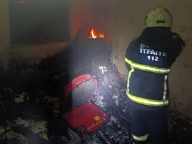 Evde çıkan yangında 1 kişi dumandan etkilendi
