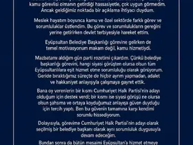 Eyüpsultan Belediye Başkanı Özmen, "Görevime CHP’nin seçilmiş bir belediye başkanı olarak devam edeceğim"
