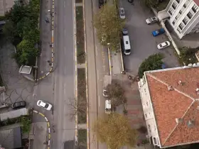 Eyüpsultan’da ağaçların kesildiği iddia edilen tramvay güzergahı havadan görüntülendi
