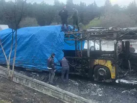 Eyüpsultan’da İETT otobüsü alev topuna döndü
