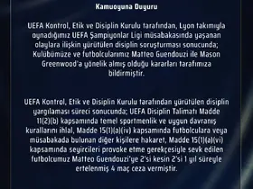 Fenerbahçe’den UEFA kararına dair açıklama
