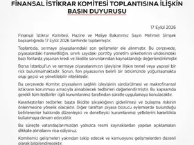 Finansal İstikrar Komitesi: "Borsa İstanbul’un ve sermaye piyasalarımızın işleyişine ilişkin yapısal bir risk bulunmamaktadır"
