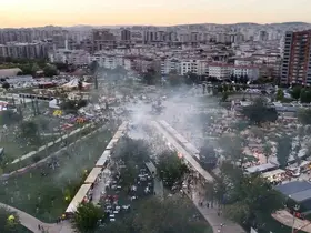 GastroANTEP’te kebap stantlarının önünde kuyruk oluştu, dumandan göz gözü görmedi
