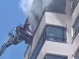 Gaziantep’te 8 katlı binada korkutan yangın
