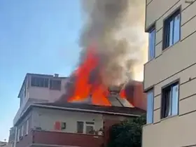 Gebze’de 3 katlı apartmanda korkutan yangın
