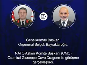 Genelkurmay Başkanı Orgeneral Bayraktaroğlu, NATO Askeri Komite Başkanı Dragone ile görüştü

