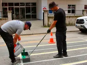 Giresun Belediyesi ekipleri yaya güvenliği için sahada
