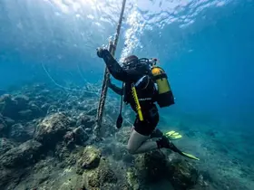 Güvercinada açıklarında deniz dibi temizliği yapıldı
