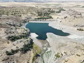 Güzelyurt Göletinde su seviyesi dörtte üç azaldı
