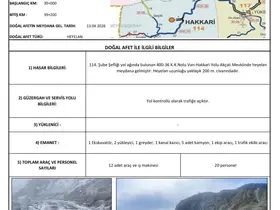 Hakkari yolundaki heyelan 200 metre uzunluğundaki alanı etkiledi
