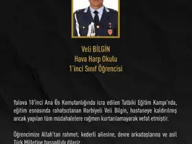 Hava Harp Okulu öğrencisi Veli Bilgin eğitim sırasında rahatsızlanarak hayatını kaybetti
