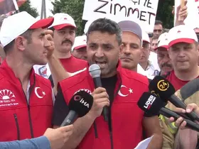İBB personeli özlük ve sosyal hakları için Saraçhane’de toplandı
