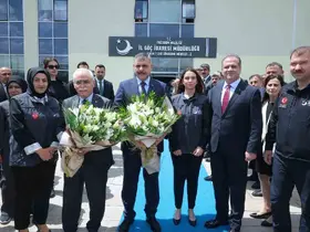 İçişleri Bakanı Mustafa Çiftçi ve Anayasa Mahkemesi Başkanı Kadir Özkaya Aşkale geri gönderme merkezinde incelemelerde bulundu
