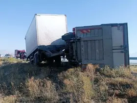 Iğdır’da eşeğe çarpmamak için manevra yapan kamyon kaza yaptı
