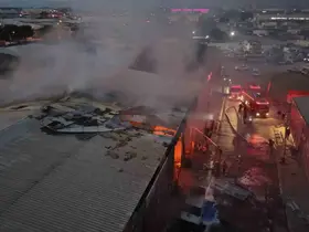 İnegöl’de boya fabrikasındaki patlama kamerada
