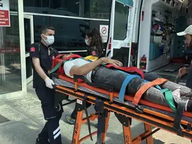 İskeleden düşen yabancı uyruklu işçi yaralandı
