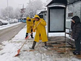 Kahramanmaraş’ta yaya yolları temizleniyor
