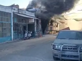 Kapalı durumdaki cila boya atölyesinde yangın

