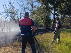 Karabük’te baraka ve ot yangını söndürüldü
