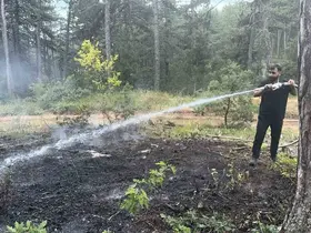 Karabük’te örtü yangını büyümeden söndürüldü
