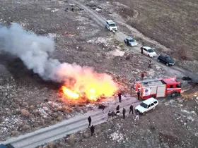 Karaman’da boş arazide çıkan yangını itfaiye söndürdü