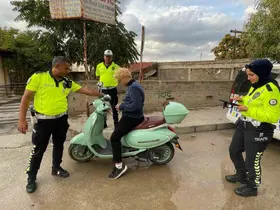 Karaman’da ters yönde giden kasksız motosiklet sürücüsüne 12 bin 500 lira ceza

