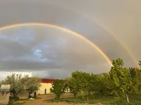 Karapınar’da yağmur sonrası gökkuşağı manzarası