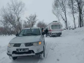 Karlı yollar aşıldı, kalp hastası muhtar için ekipler seferber oldu
