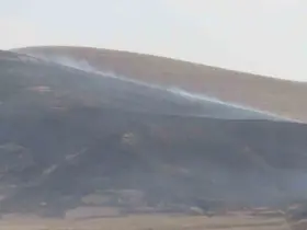 Kars’ta anız yangını
