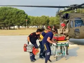 Kayalıklardan düşen doğa yürüyüşçüsü askeri helikopterle kurtarıldı
