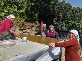 Kemaliye’de kadınlar pestili imece usulü hazırlıyor
