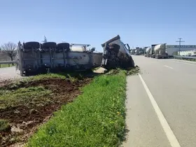 Kilis’te beton mikseri devrildi
