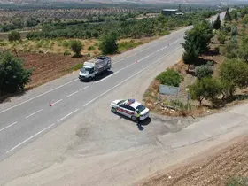 Kilis’te trafik güvenliği için dron ile denetimi gerçekleşti
