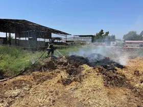 Kırıkhan’da samanlık yangını
