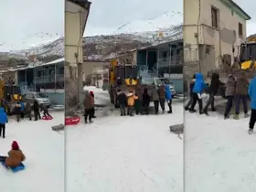 Kızak keyfi yol güvenliğine takıldı
