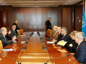 KKTC Cumhurbaşkanı Erhürman, BM Genel Sekreteri Guterres ile bir araya geldi
