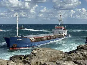 Kocaeli’de kargo gemisi karaya oturdu
