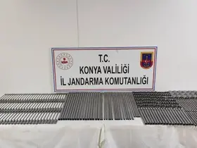 Konya'da çok sayıda silah parçası ele geçirildi