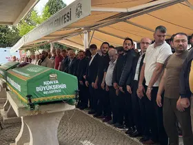Konya'da oğulları tarafından öldürülen çift, son yolculuğuna uğurlandı