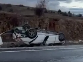 Konya'da otomobil devrildi: 4 yaralı