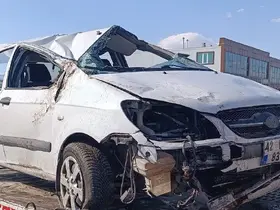 Konya’da devrilen otomobildeki 4 kişi yaralandı