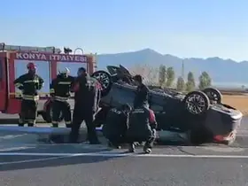 Konya’da otomobil takla attı: 3 yaralı
