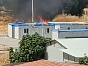 Kopan elektrik tellerinden çıkan kıvılcım yangına neden oldu
