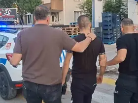Köpeği çalmak isteyen şüpheli ile polis kovalamacası kamerada
