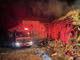 Köyde korkutan yangın kontrol altında
