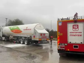 LPG yüklü tırda yangın