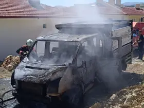 Malatya’da şantiyede araç yangını
