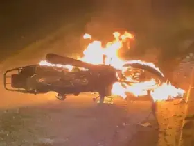 Malatya’da seyir halindeki motosiklet alev alev yandı
