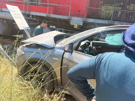 Manzarayı çekerken tren kazasını kaydetti
