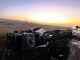 Mardin’de mazot yüklü tanker yandı
